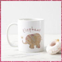 Niedlich Pink Brown und Bronze Baby Elephant Kaffeetasse