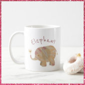 Niedlich Pink Brown und Bronze Baby Elephant Kaffeetasse