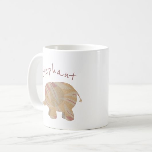Niedlich Pink Brown und Bronze Baby Elephant Kaffeetasse (Vorderseite Links)