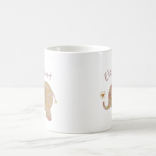 Niedlich Pink Brown und Bronze Baby Elephant Kaffeetasse (Mittel)