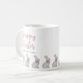 Niedlich Pink Bunnies Happy Oaster Kaffeetasse (Vorderseite Links)