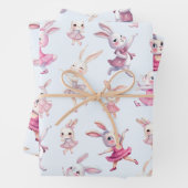 Niedlich Pink Bunnies Tanzmuster Geschenkpapier Set (Beispiel)