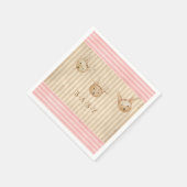 Niedlich Pink Bunny Baby Girl Babydusche Serviette (Ecke)