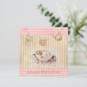 Niedlich Pink Bunny Baby Girl Geburtserklärung (Stehend Vorderseite)