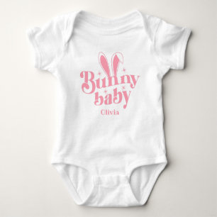 Niedlich Pink Bunny Baby Girl " Personalisiert Ost Baby Strampler