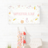 Niedlich Pink Bunny Birthday Banner Osterkaninchen (Insitu)