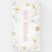 Niedlich Pink Bunny Birthday Banner Osterkaninchen (Vertikal)