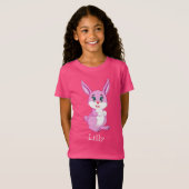 Niedlich Pink Bunny Cartoon T-Shirt (Vorne ganz)