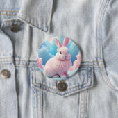 Niedlich Pink Bunny Cotton Candy Clouds Button (Beispiel)