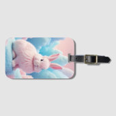 Niedlich Pink Bunny Cotton Candy Clouds Gepäckanhänger (Vorderseite (Horizontal))