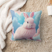 Niedlich Pink Bunny Cotton Candy Clouds Kissen (Decke)