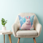 Niedlich Pink Bunny Cotton Candy Clouds Kissen (Stuhl )