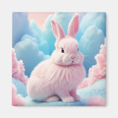 Niedlich Pink Bunny Cotton Candy Clouds Magnet (Vorne)