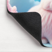Niedlich Pink Bunny Cotton Candy Clouds Mousepad (Ecke)