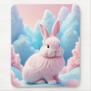 Niedlich Pink Bunny Cotton Candy Clouds Mousepad