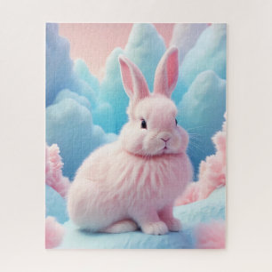 Niedlich Pink Bunny Cotton Candy Clouds Puzzle
