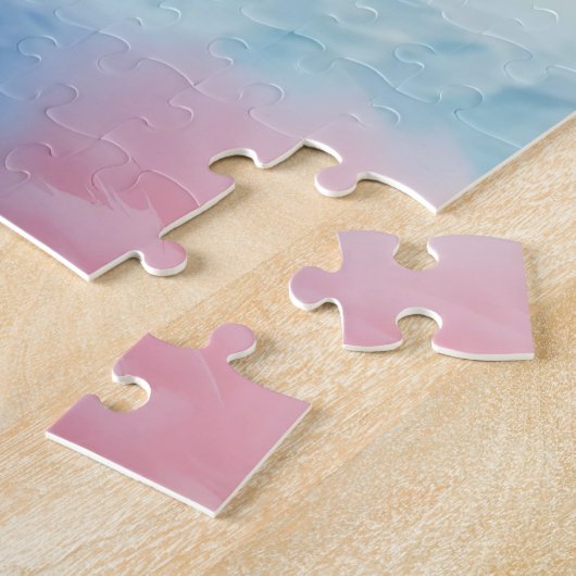 Niedlich Pink Bunny Cotton Candy Clouds Puzzle (Seite)