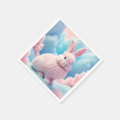Niedlich Pink Bunny Cotton Candy Clouds Serviette (Ecke)