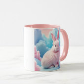 Niedlich Pink Bunny Cotton Candy Clouds Tasse (VorderseiteRechts)
