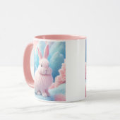 Niedlich Pink Bunny Cotton Candy Clouds Tasse (Vorderseite Links)