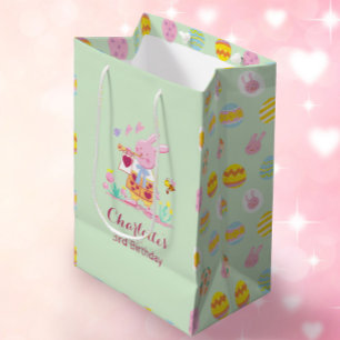 Niedlich Pink Bunny Egg Muster Kindergeburtstag Gr Mittlere Geschenktüte