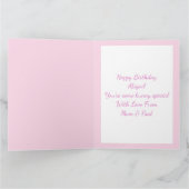 Niedlich Pink Bunny Face Spring Custom Geburtstag Karte (Innenseite)