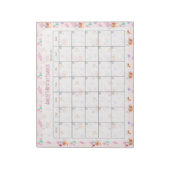 Niedlich Pink Bunny Floral Muster Monthly Planet Notizblock (Rotiert)