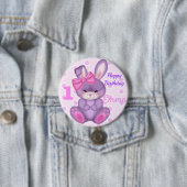 Niedlich Pink Bunny Girls Schaltfläche Geburtstag Button (Beispiel)