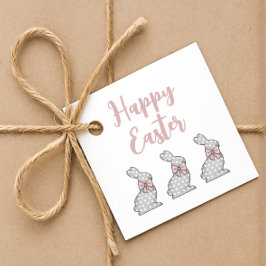 Niedlich Pink Bunny Happy Oster Geschenkanhänger