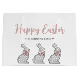 Niedlich Pink Bunny Happy Oster Große Geschenktüte