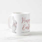 Niedlich Pink Bunny Happy Oster Kaffeetasse (Vorderseite Links)