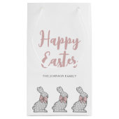 Niedlich Pink Bunny Happy Oster Kleine Geschenktüte (Rückseite)