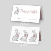 Niedlich Pink Bunny Happy Oster Platzkarte