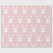 Niedlich Pink Bunny Kids Osterfest Geschenkpapier (Flach)
