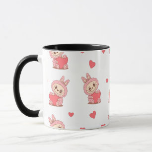 Niedlich Pink Bunny Monster Holdem Herz - Kawaii L Tasse