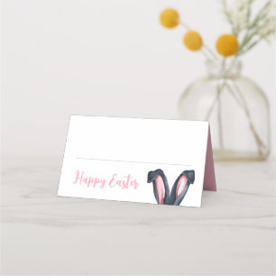 Niedlich Pink Bunny Oars Happy Osterfeier Platzkarte