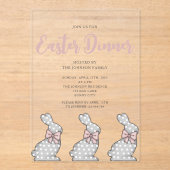 Niedlich Pink Bunny Osterfest Acryleinladungen (Vorderseite)