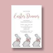 Niedlich Pink Bunny Osterfest Einladung