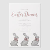 Niedlich Pink Bunny Osterfest Pergament Einladungen (Vorderseite)