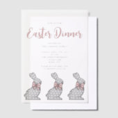 Niedlich Pink Bunny Osterfest Pergament Einladungen (Versetzt)