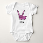 Niedlich Pink Bunny Ostern Baby Strampler (Vorderseite)