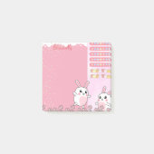 Niedlich Pink Bunny Personalisiert Custom Post-it Klebezettel (Vorderseite)