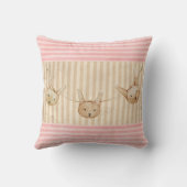 Niedlich Pink Bunny Rabbit Girl Kissen (Rückseite)