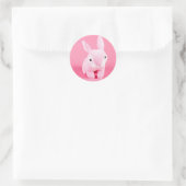 Niedlich Pink Bunny Runder Aufkleber (Tasche)