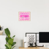 Niedlich Pink Bunny "Welcome" Poster (Heimbüro)