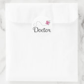 Niedlich Pink Butterfly Doctor Runder Aufkleber (Tasche)