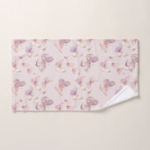Niedlich Pink Butterfly Girls Personalisiert Handt Badhandtuch Set (Handtuch)