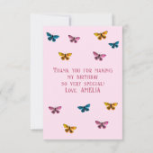 Niedlich Pink Butterfly Muster Geburtstagsgeschenk Dankeskarte (Rückseite)