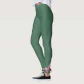 Niedlich Pink Butterfly - Name - Simple Solid Gree Leggings (Links)