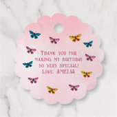 Niedlich Pink Butterfly Pattern Vielen Dank zum Ge Geschenkanhänger (Rückseite)